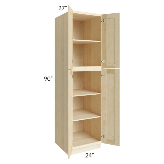 Unfinished Shaker 24x90x27 Wall Pantry Cabinet