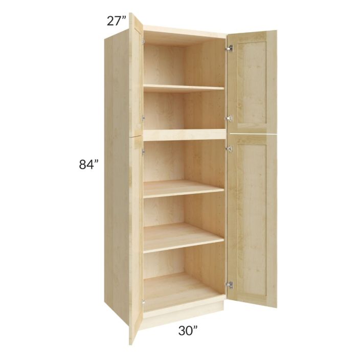 Unfinished Shaker 30x84x27 Wall Pantry Cabinet