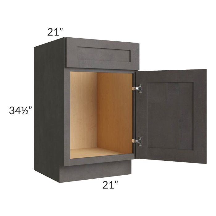 Midtown Dark Grey Shaker 21" Vanity Sink Base Cabinet