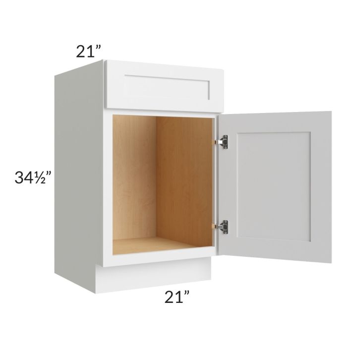 Midtown White Shaker 21" Vanity Sink Base Cabinet