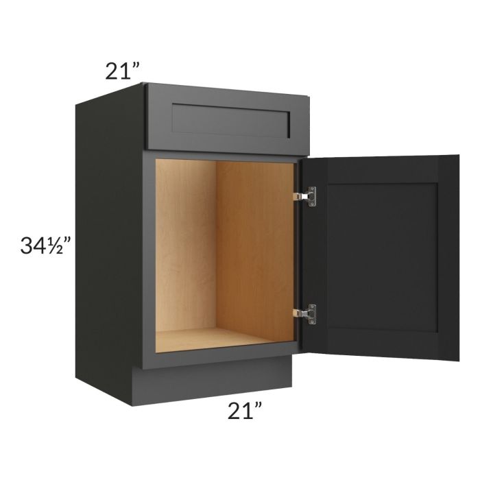 Midtown Black Shaker 21" Vanity Sink Base Cabinet