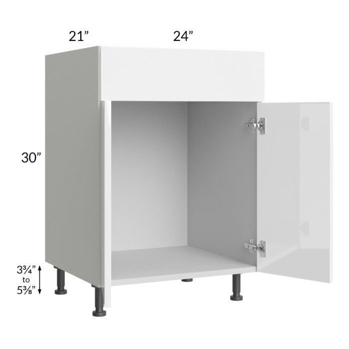 Milan White Gloss 24" Vanity Sink Base Cabinet