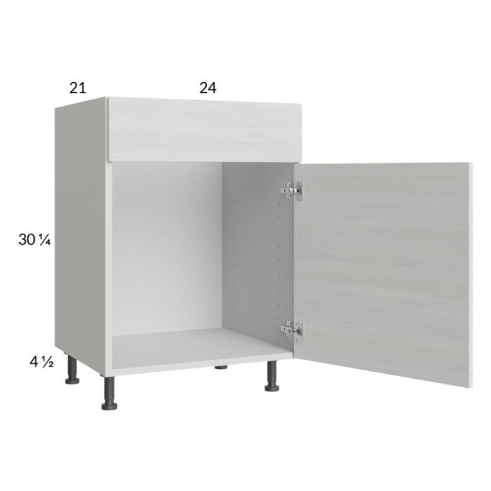 Euro White Grain 24" Vanity Sink Base Cabinet with 1 Door