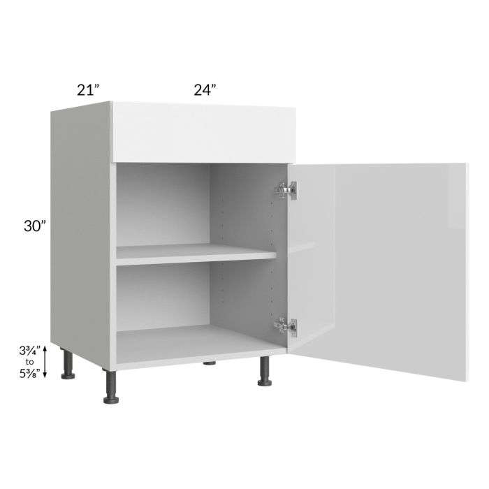 Milan White Gloss 24" Vanity Sink Base Cabinet (1 door)