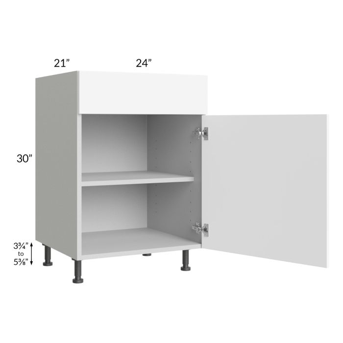 Milan White Matte 24" Vanity Sink Base Cabinet (1 door)