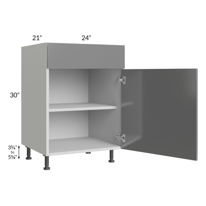 Milan Grey Gloss 24" Vanity Sink Base Cabinet (1 door)