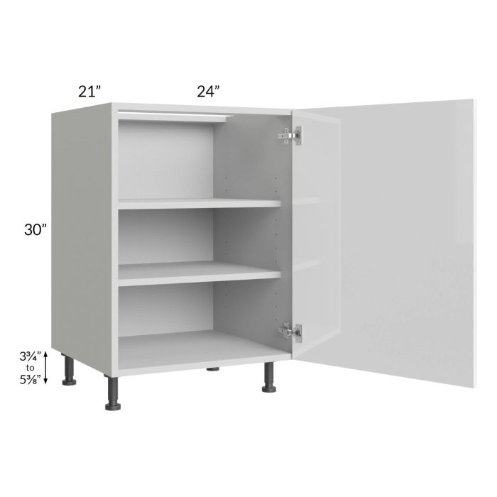 Milan White Gloss 24" Full Height Door Vanity Sink Base Cabinet (1 door)