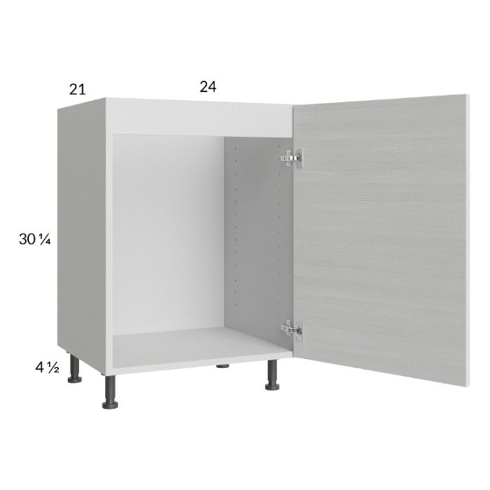 Euro White Grain 24" Full Height Door Vanity Sink Base Cabinet with 1 Door