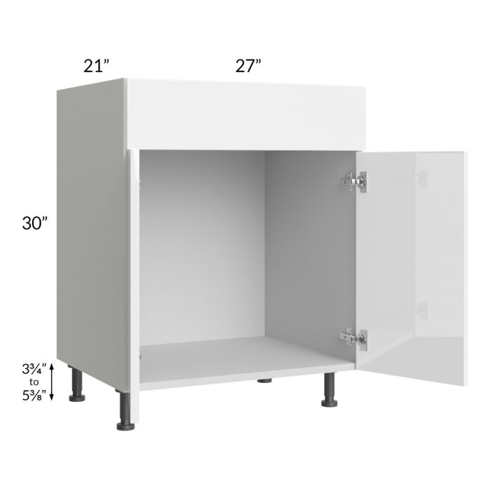 Milan White Gloss 27" Vanity Sink Base Cabinet