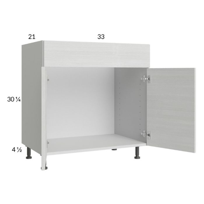 Euro White Grain 33" Vanity Sink Base Cabinet