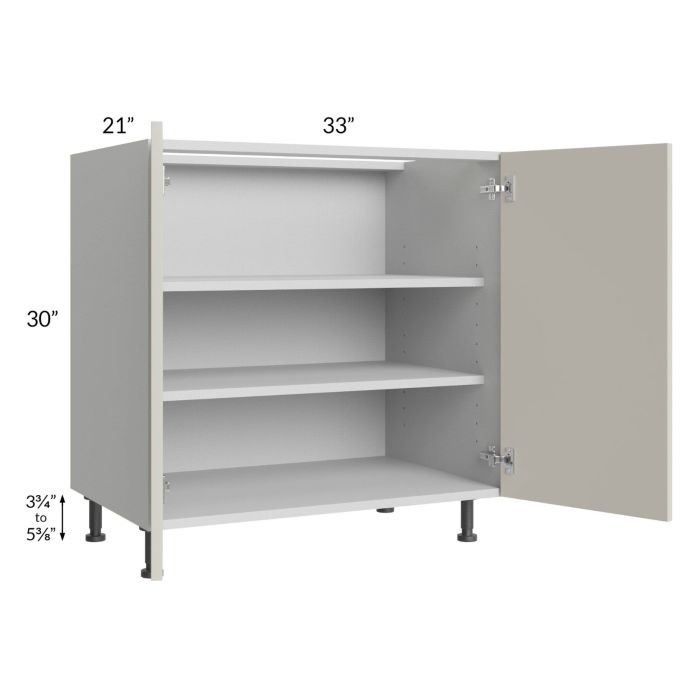 Milan Beige Matte 33" Full Height Door Vanity Sink Base Cabinet