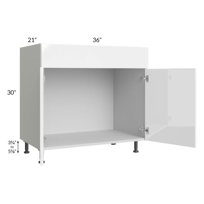 Milan White Gloss 36" Vanity Sink Base Cabinet