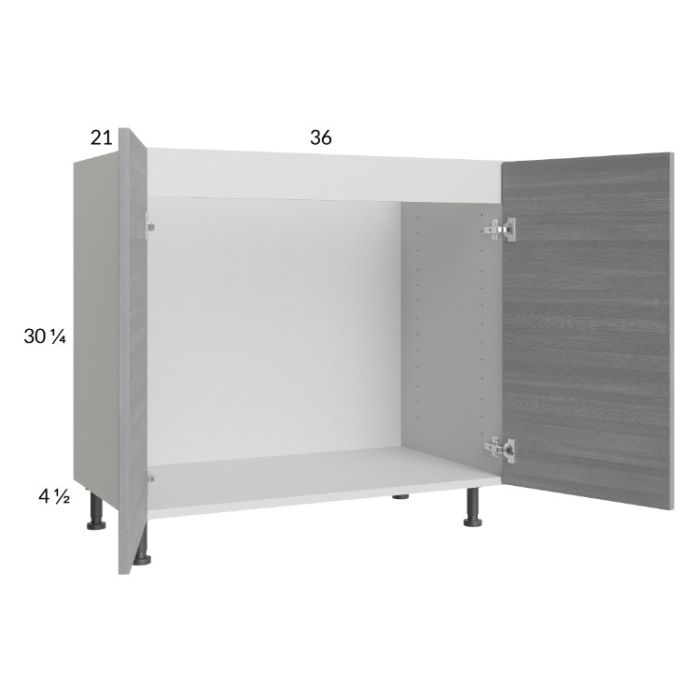 Euro Grey 36" Full Height Door Vanity Sink Base Cabinet