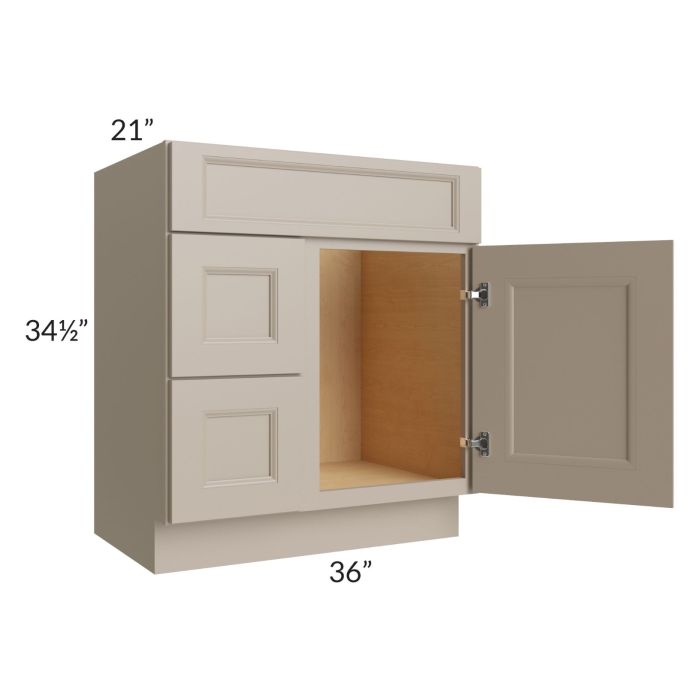 Tuscan Oyster 30" Vanity Sink and Drawer Combo (Drawers on Left)