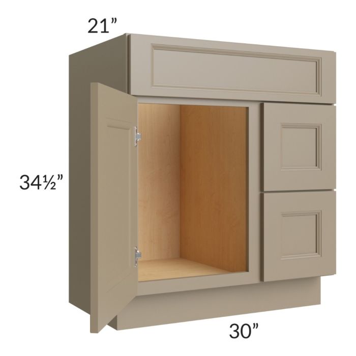 Tuscan Oyster 30" Vanity Sink and Drawer Combo (Drawers on Right)