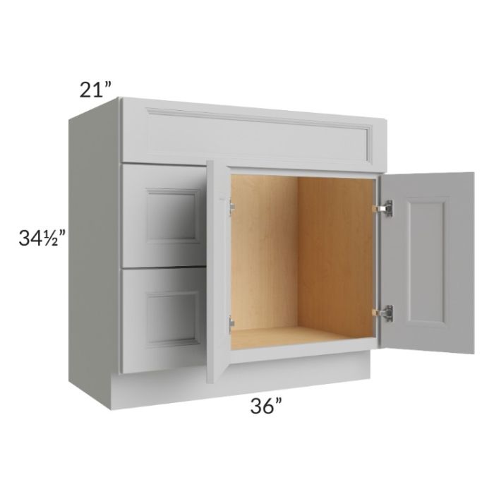 Tuscan Painted Grey 36" Vanity Sink and Drawer Combo (Drawers on Left)