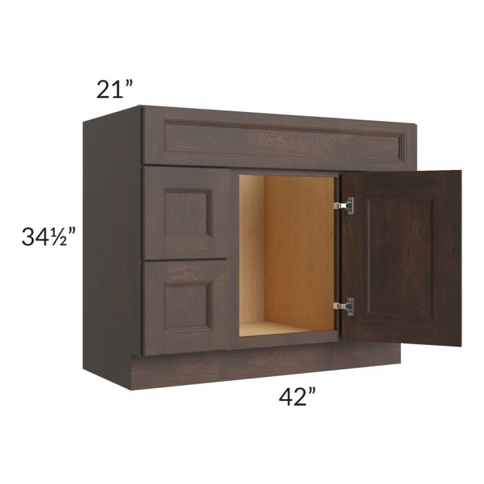 Tuscan Kona Brown 42" Vanity Sink and Drawer Combo