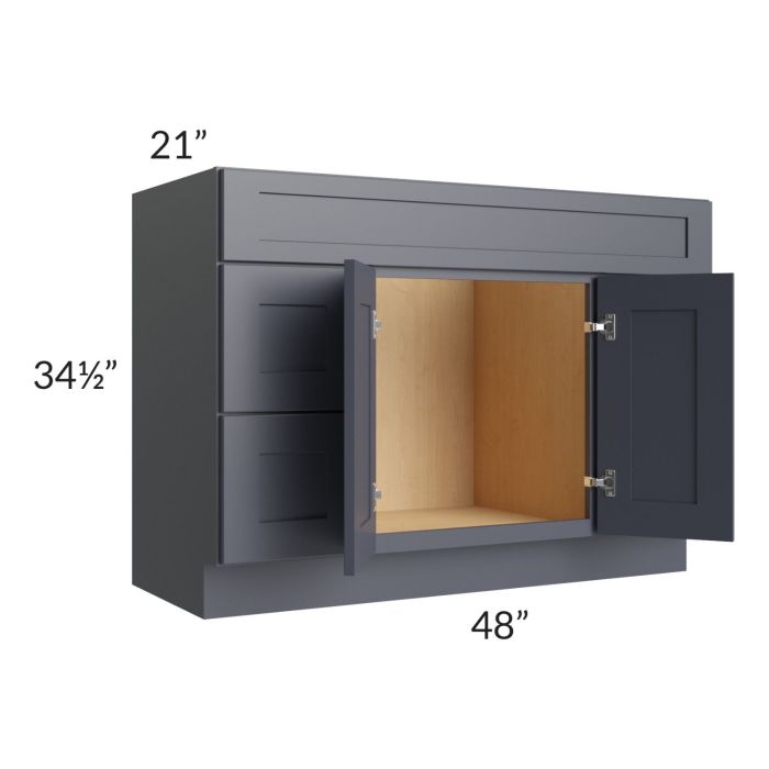 Midtown Indigo Shaker 48" Vanity Sink and Drawer Combo