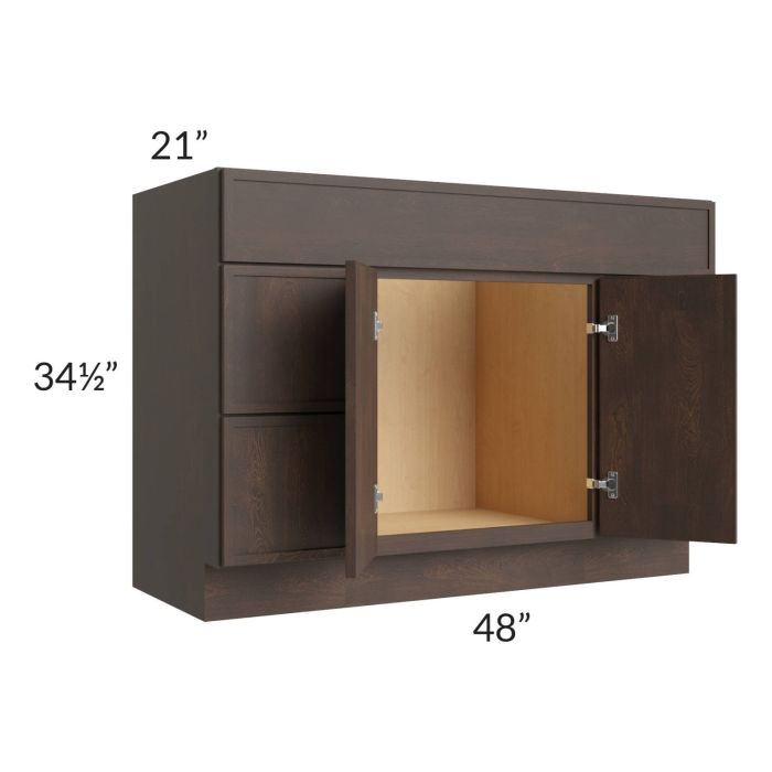 Vienna Kona Brown 48" Vanity Sink and Drawer Combo