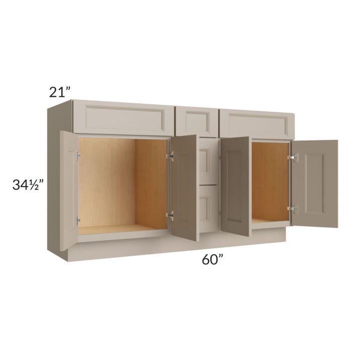 Tuscan Oyster 60" Vanity Sink and Drawer Combo