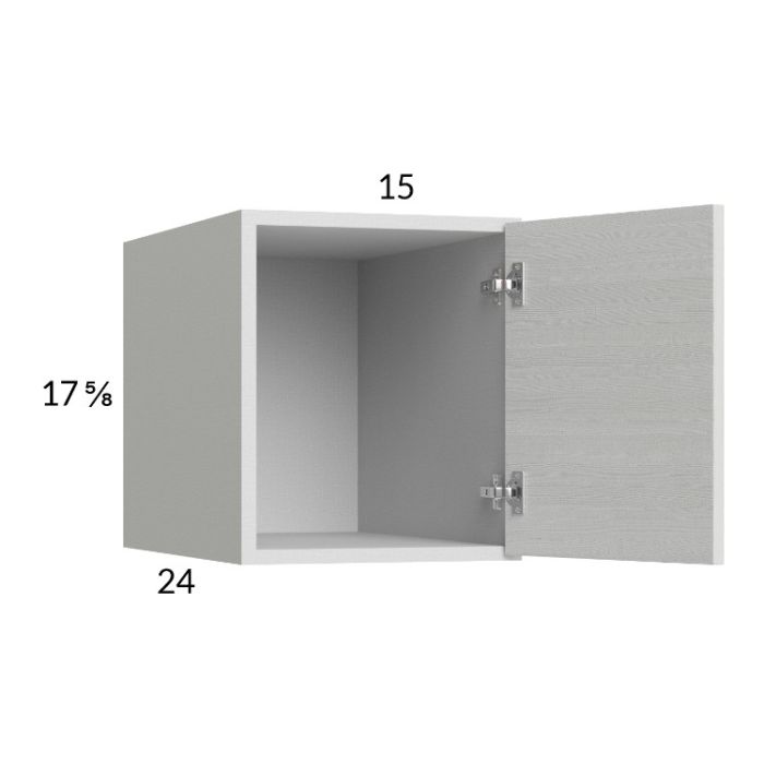 Euro White Grain 15x17-5/8x24 Wall Cabinet