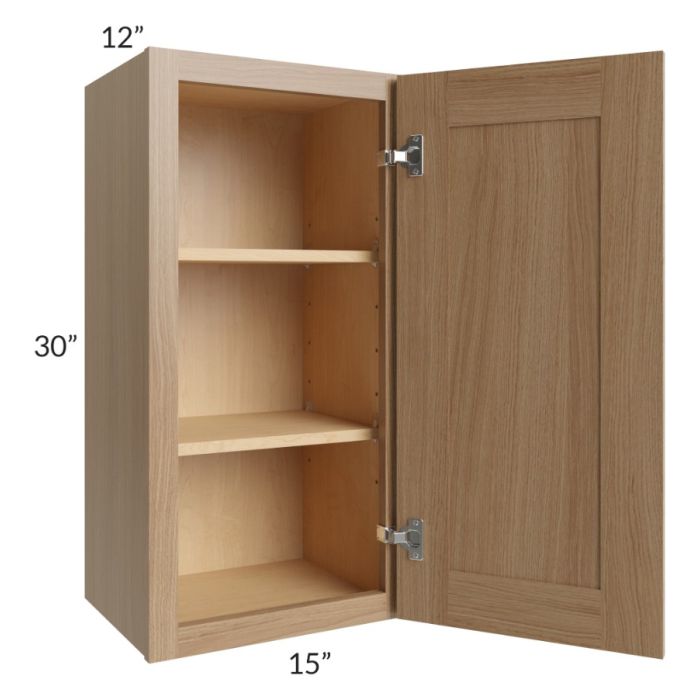 Asheville Rift Oak Shaker 15x30 Wall Cabinet