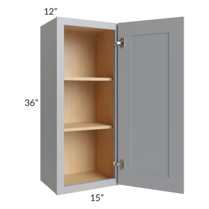 Asheville Grey Shaker 15x36 Wall Cabinet