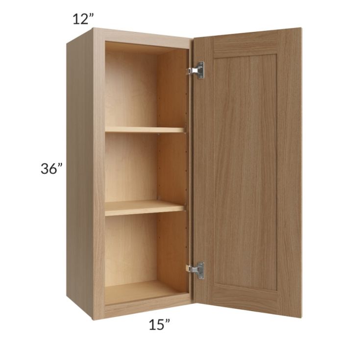 Asheville Rift Oak Shaker 15x36 Wall Cabinet