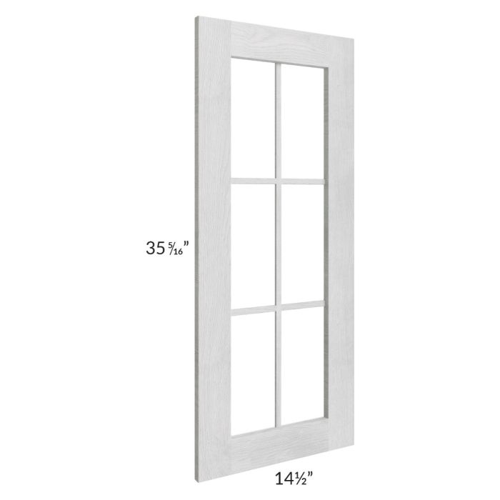 Heather Grey Shaker 15x36 Mullion Glass Door Only with Glass Included