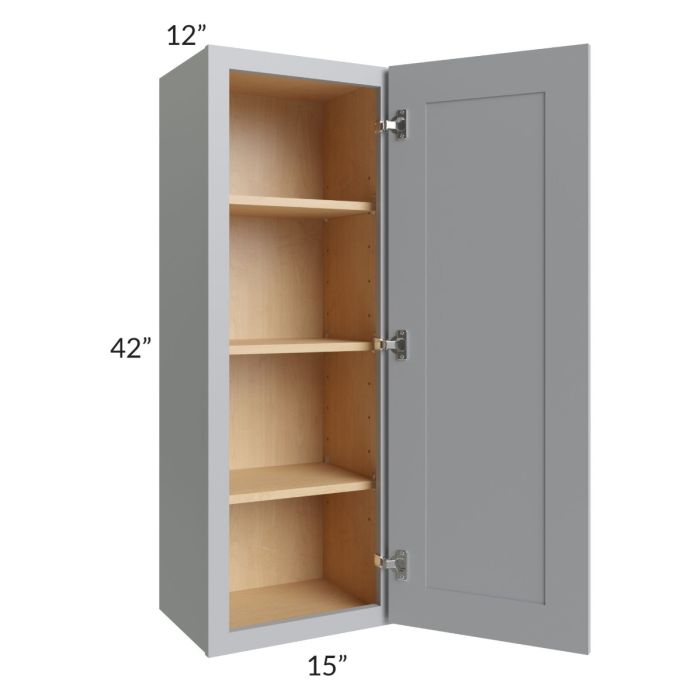 Asheville Grey Shaker 15x42 Wall Cabinet
