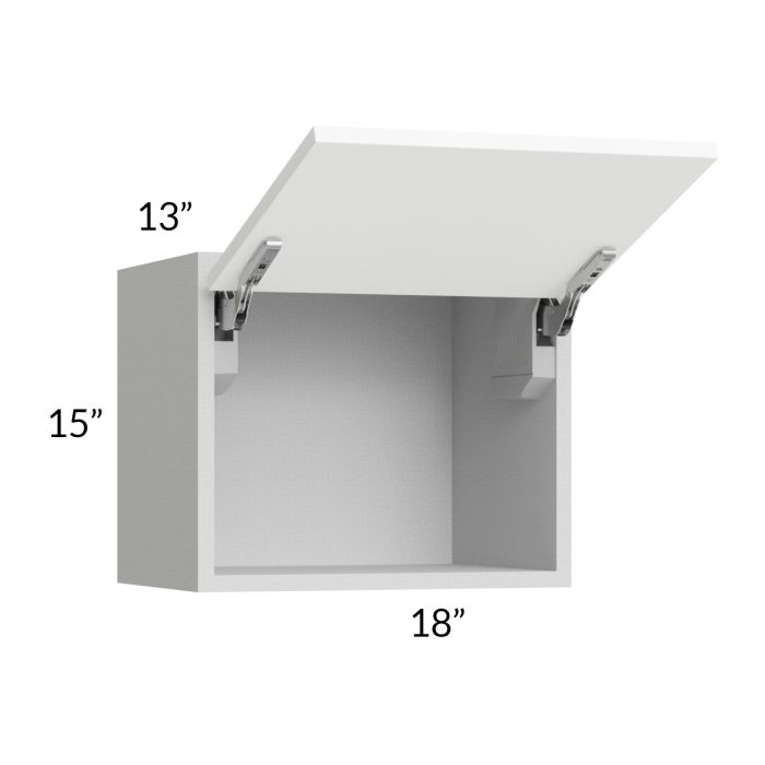 Milan White Matte 18x15 Lift-Up Door Wall Cabinet