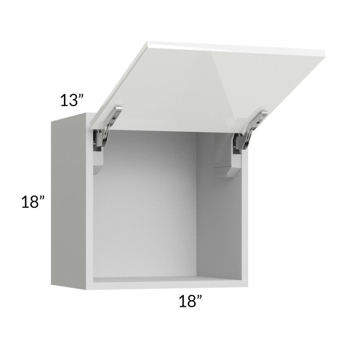Milan White Gloss 18x18 Lift-Up Door Wall Cabinet