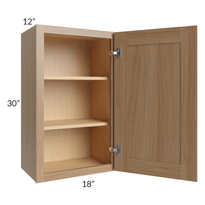 Asheville Rift Oak Shaker 18x30 Wall Cabinet
