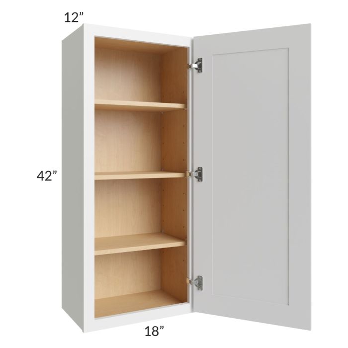 Asheville White Shaker 18x42 Wall Cabinet