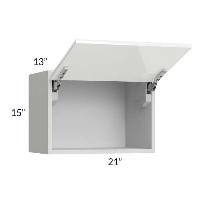 Milan White Gloss 21x15 Lift-Up Door Wall Cabinet