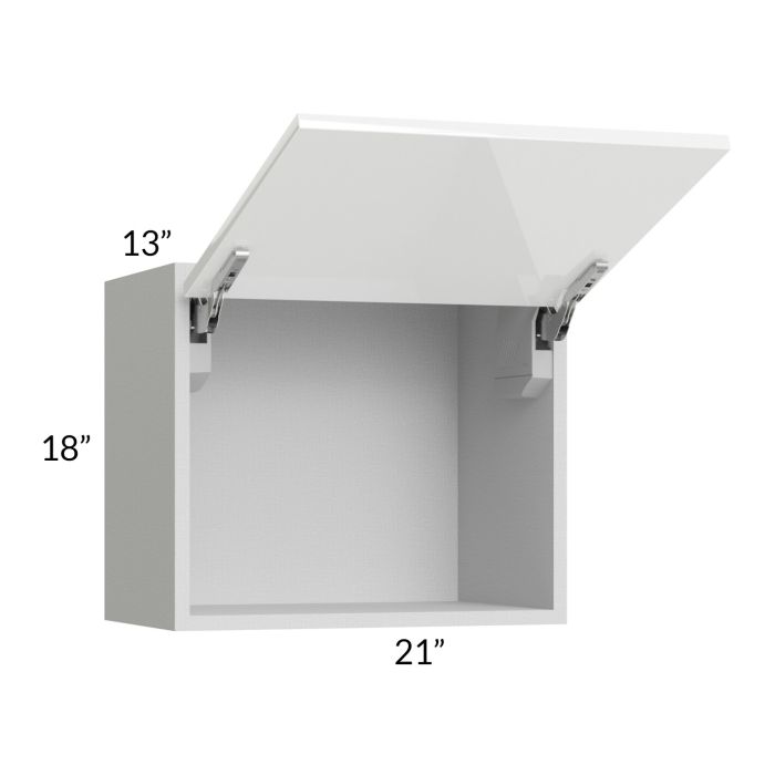 Milan White Gloss 21x18 Lift-Up Door Wall Cabinet