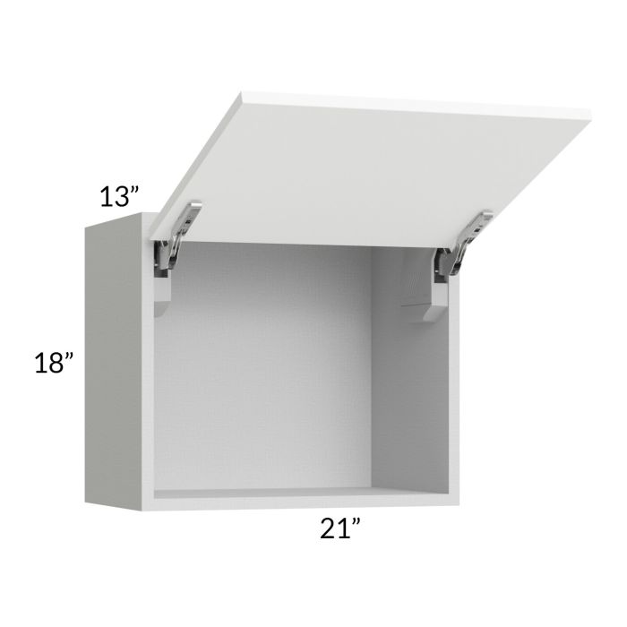 Milan White Matte 21x18 Lift-Up Door Wall Cabinet