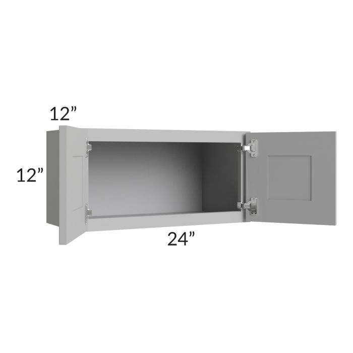 Pewter Grey Shaker 24x12 Wall Cabinet
