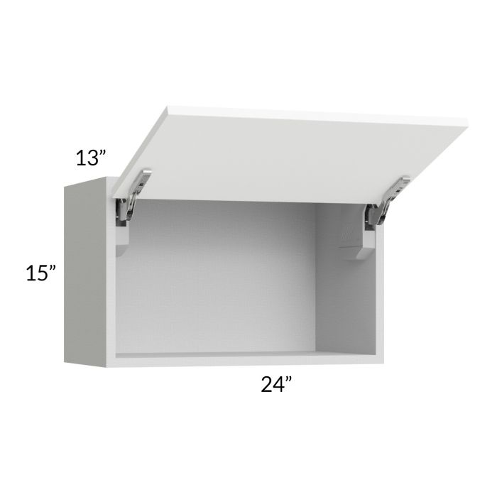 Milan White Matte 24x15 Lift-Up Door Wall Cabinet