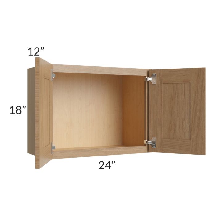 Asheville Rift Oak Shaker 24x18 Wall Cabinet