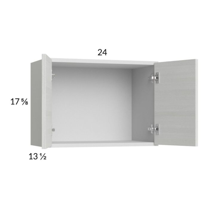 Euro White Grain 24x17-5/8 Wall Cabinet