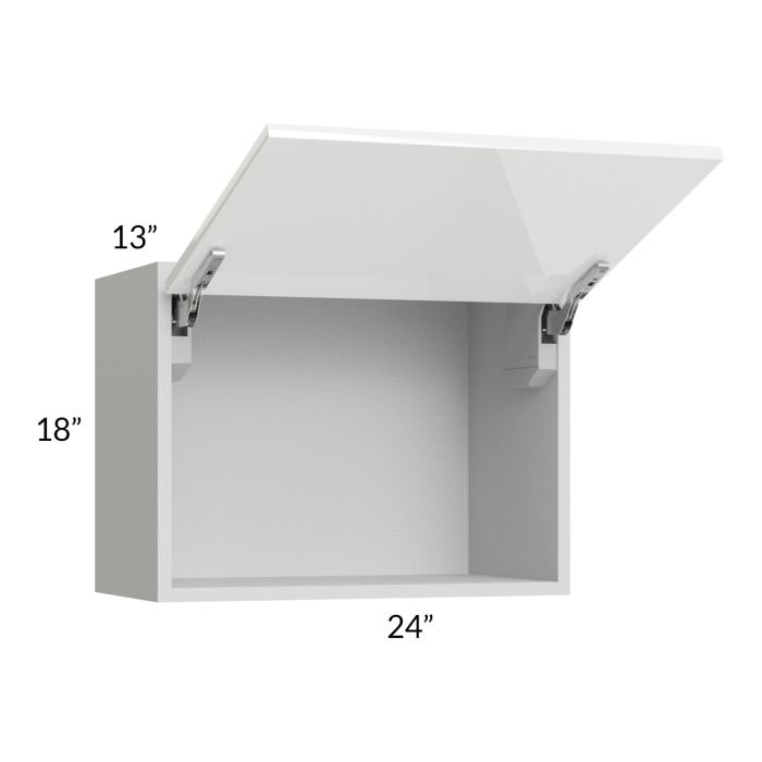 Milan White Gloss 24x18 Lift-Up Door Wall Cabinet
