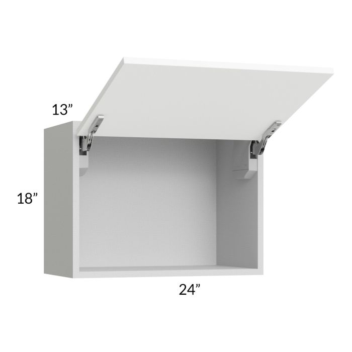 Milan White Matte 24x18 Lift-Up Door Wall Cabinet