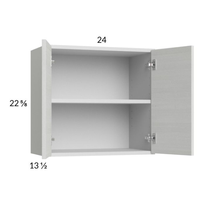 Euro White Grain 24x22-5/8 Wall Cabinet
