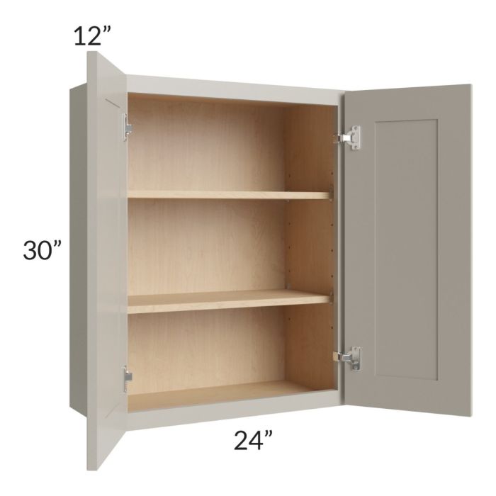 Stratton Light Grey Shaker 24x30 Wall Cabinet