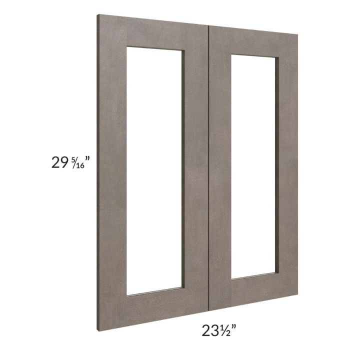 Natural Grey Shaker 24x30 Glass Doors Only with Glass Included