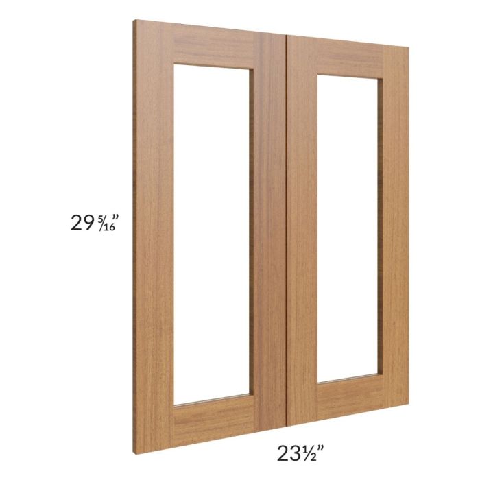 Artisan Walnut Shaker 24x30 Glass Door Only with Glass Included