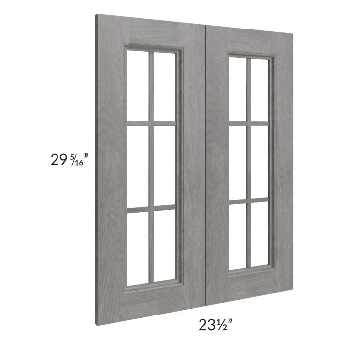 Providence Slate Grey 24x30 Mullion Glass Doors Only with Glass Included
