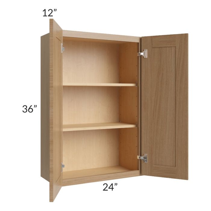 Asheville Rift Oak Shaker 24x36 Wall Cabinet