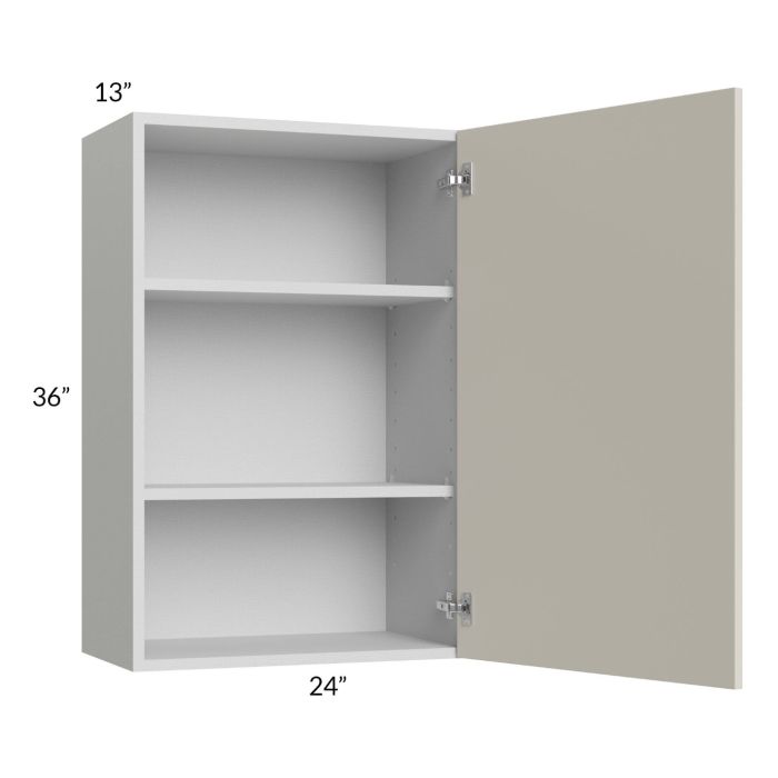 Milan Beige Matte 24x36 Wall Cabinet (1 door)